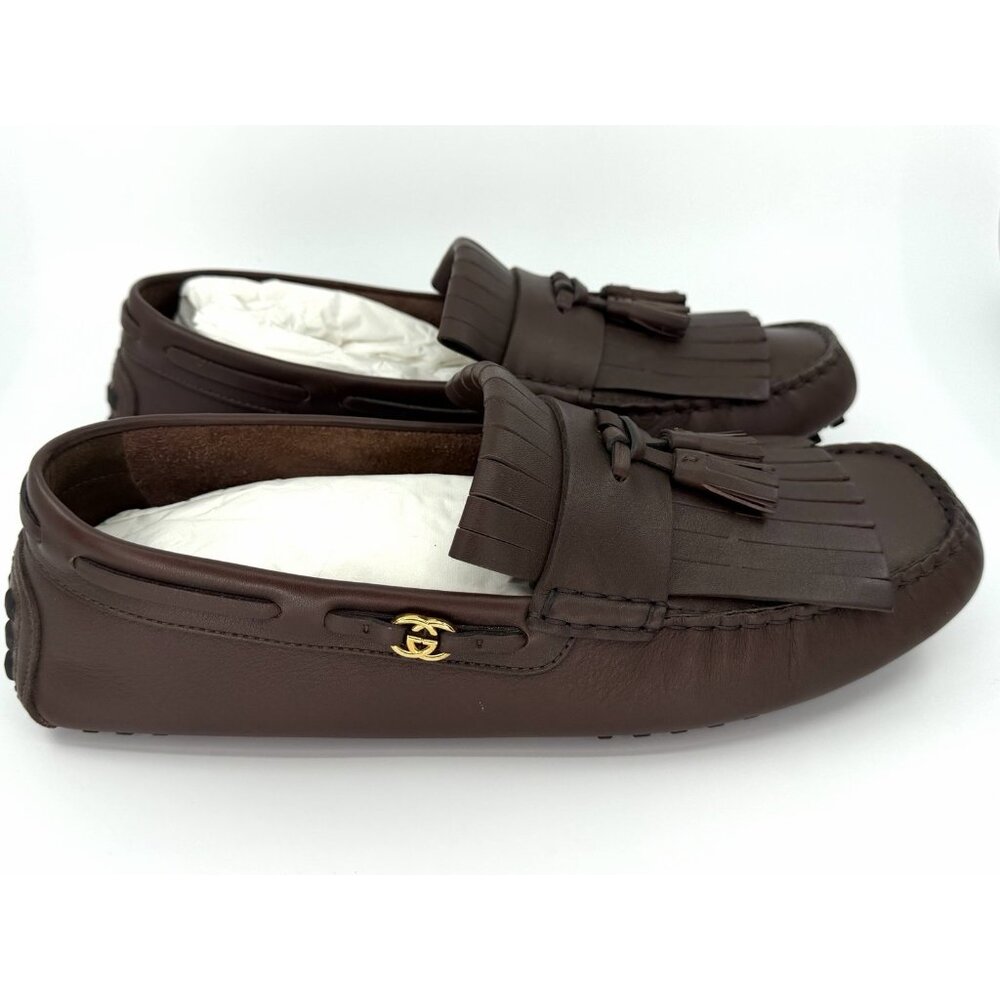 Gucci Shoes Mens Driver Interlocking G Logo Leather Moccasins Italy US Size 12 - Picture 2 of 16